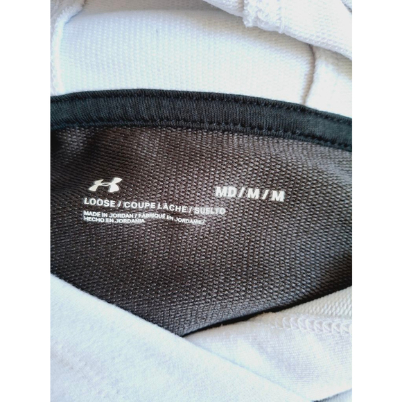 Women's Under Armour Hoodie Gray White Size M rival Terry colorblock y2k - Picture 6 of 7